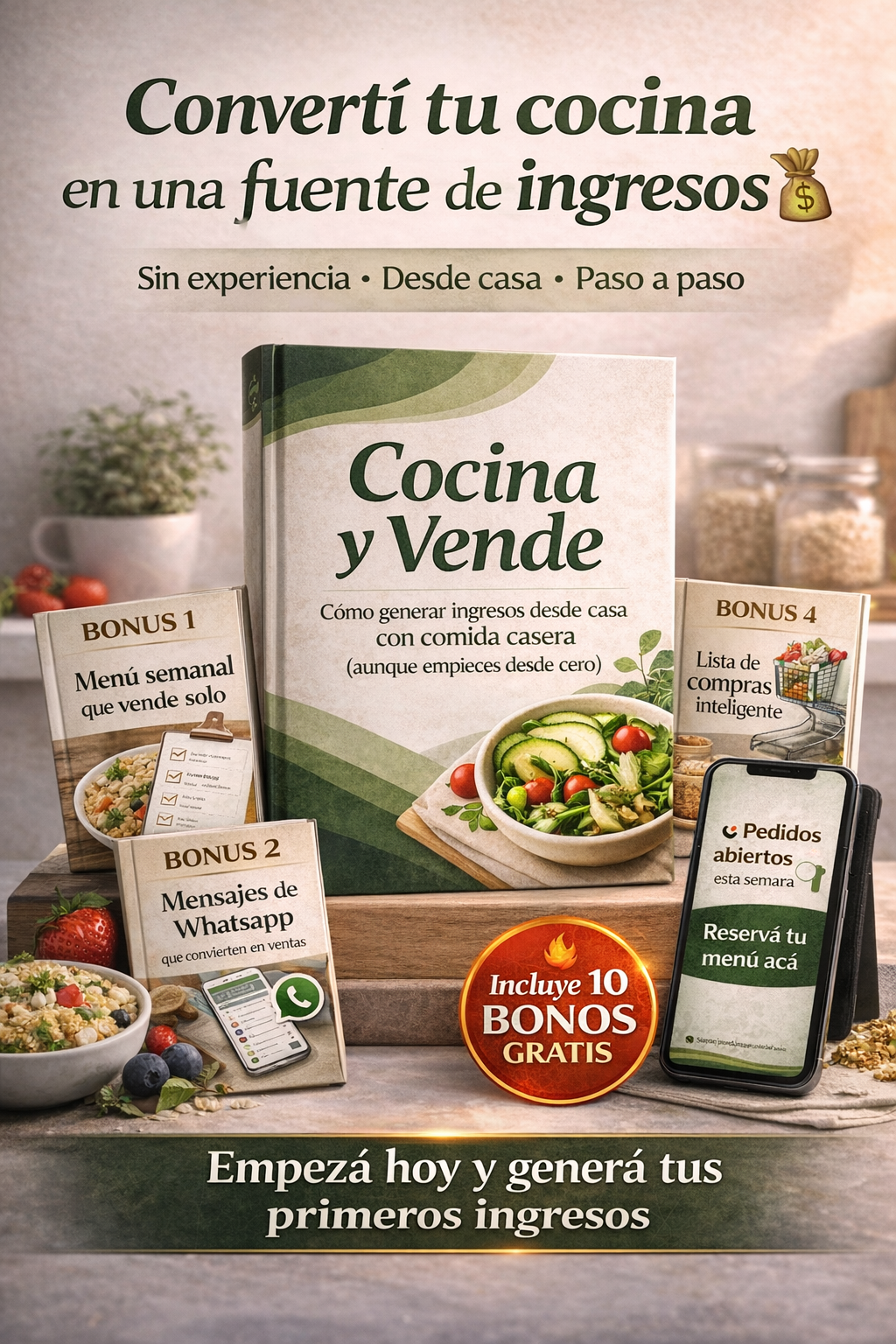 E BOOK Cocina y vende, como ganar dinero desde casa aunque empieces desde cero !!